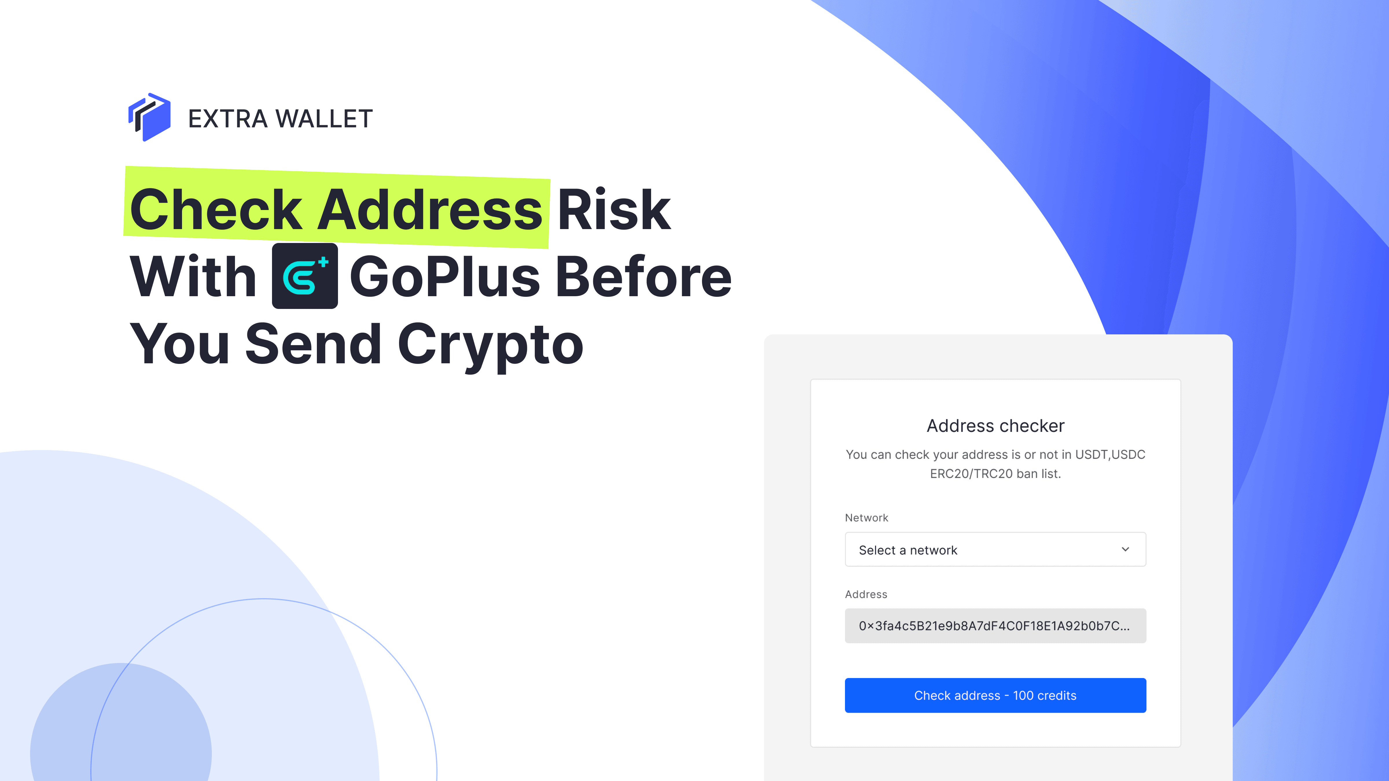Check address risk with GoPlus Security before you send crypto